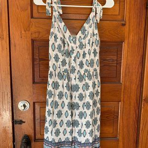 Blue and Peach patterned dress